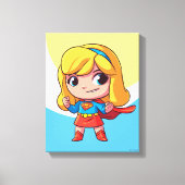 Schattige Supergirl Stance Canvas Afdruk (Voorkant)