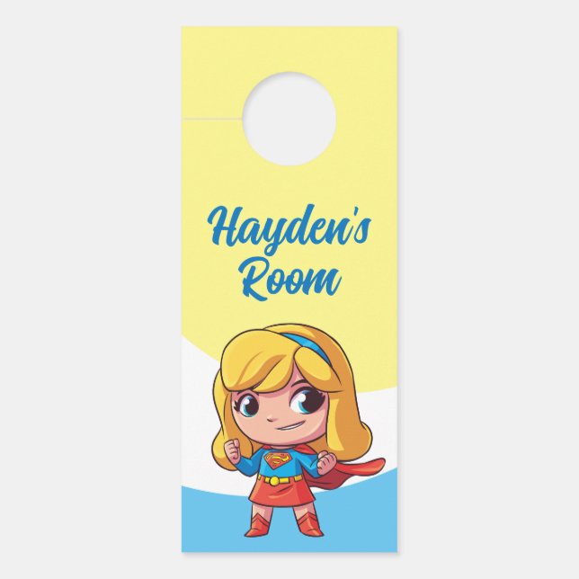 Schattige Supergirl Stance Deurhanger (Voorkant)