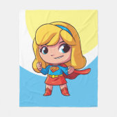 Schattige Supergirl Stance Fleece Deken (Voorkant)