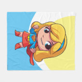Schattige Supergirl Stance Fleece Deken (Voorkant (Horizontaal))