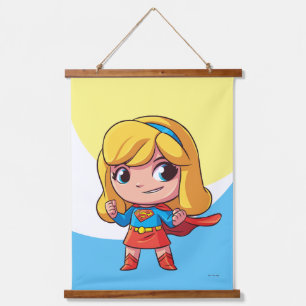 Schattige Supergirl Stance Hangend Wandkleed