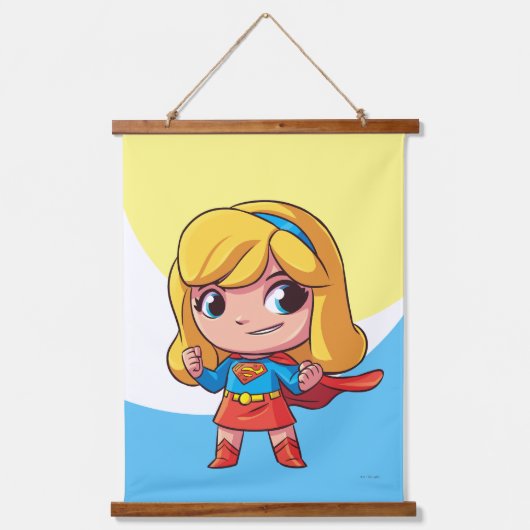 Schattige Supergirl Stance Hangend Wandkleed (Voorkant)