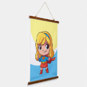Schattige Supergirl Stance Hangend Wandkleed (Gebogen)