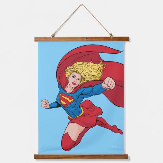 Schattige Supergirl Stance Hangend Wandkleed (Voorkant)