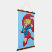 Schattige Supergirl Stance Hangend Wandkleed (Gebogen)