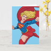Schattige Supergirl Stance Kaart (Gele Bloem)
