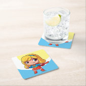 Schattige Supergirl Stance Kartonnen Onderzetters (Insitu)