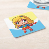 Schattige Supergirl Stance Kartonnen Onderzetters (Schuin)