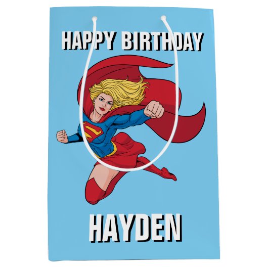 Schattige Supergirl Stance Medium Cadeauzakje (Voorkant)