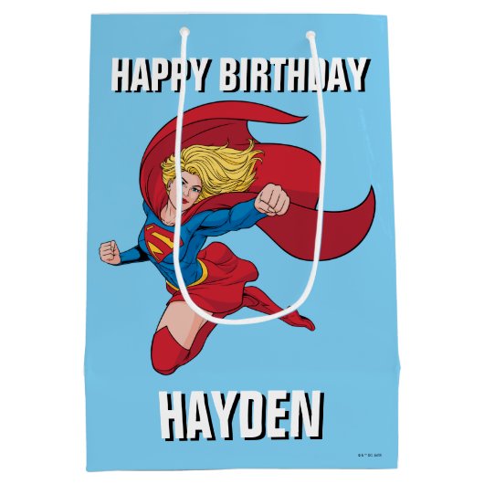 Schattige Supergirl Stance Medium Cadeauzakje (Achterkant)