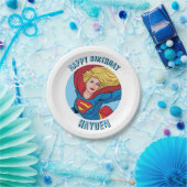 Schattige Supergirl Stance Papieren Bordje (Feest)