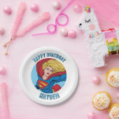 Schattige Supergirl Stance Papieren Bordje (Feest)