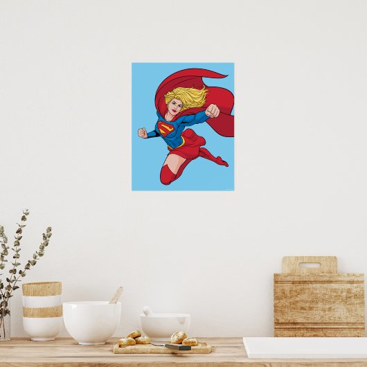 Schattige Supergirl Stance Poster (Keuken)