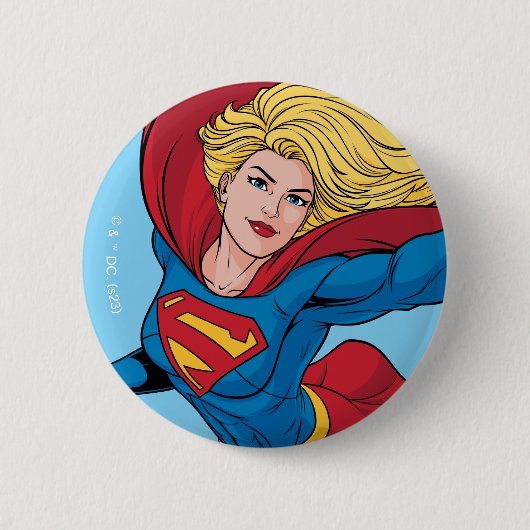 Schattige Supergirl Stance Ronde Button 5,7 Cm (Voorkant)