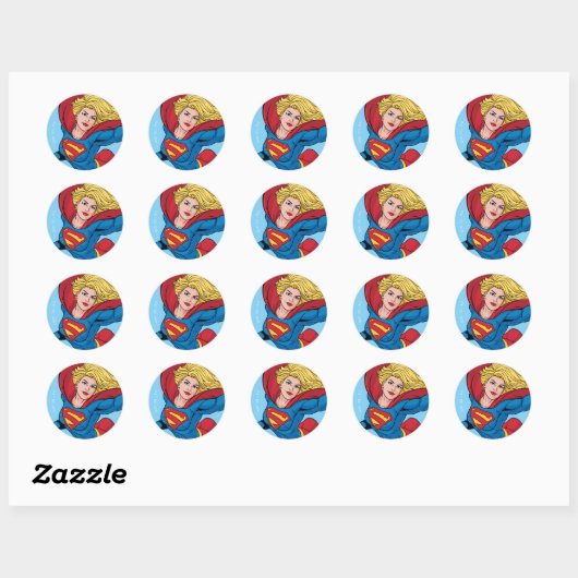 Schattige Supergirl Stance Ronde Sticker (Vel)