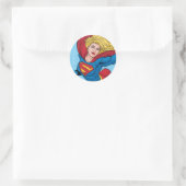Schattige Supergirl Stance Ronde Sticker (Tas)