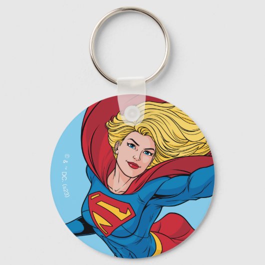 Schattige Supergirl Stance Sleutelhanger (Voorkant)