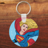 Schattige Supergirl Stance Sleutelhanger (Voorkant)