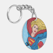 Schattige Supergirl Stance Sleutelhanger (Voorkant Links)