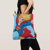 Schattige Supergirl Stance Tote Bag (Dichtbij)