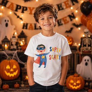 Schattige superheld jongen super eng Halloween T-shirt