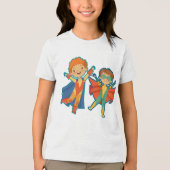 Schattige Superheld Jongens Tri-Blend Shirt (Voorkant)