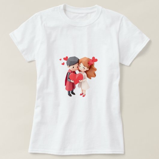 schattige superheld liefde valentijnsdag tshirt vo (Design voorkant)