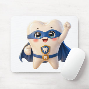 Schattige Superheld Tand Muis Pad Tandarts Cadeau Muismat