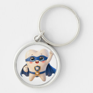 Schattige Superheld Tand Sleutelhanger Tandarts Ca
