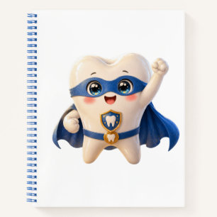 Schattige Superheld Tand Spiraal Notebook Tandarts Notitieboek