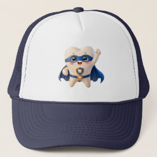 Schattige Superheld Tand Trucker Hoed Tandarts Cad Pet