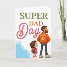 Schattige Superheld Vaderdag | Superpapa Felicitat