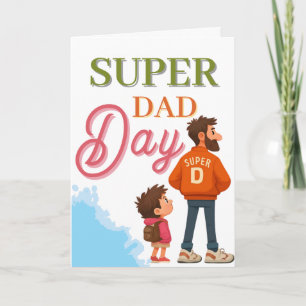 Schattige Superheld Vaderdag Superpapa Felicitat Kaart