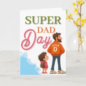 Schattige Superheld Vaderdag | Superpapa Felicitat Kaart (Gele Bloem)