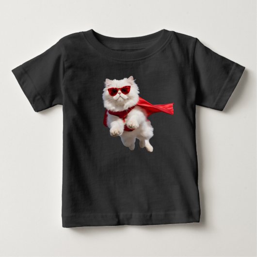 Schattige superheld witte Perzische kat (Voorkant)