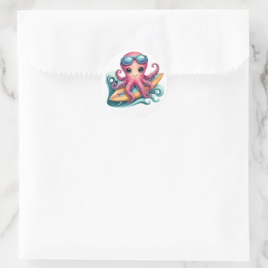 Schattige Surfen Octopus Stickers (Tas)