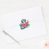 Schattige Surfen Octopus Stickers (Envelop)