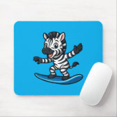 Schattige surfende zebra grappig dier strand zomer muismat (Met muis)