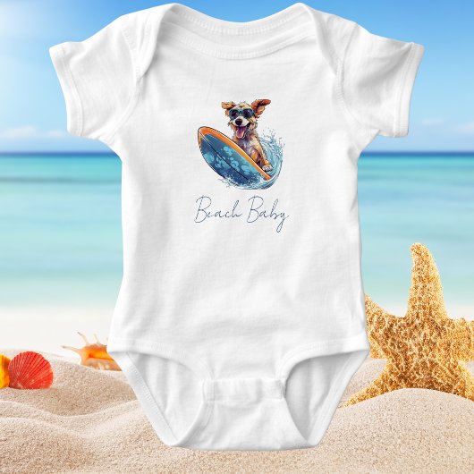 Schattige surfhond grappige babyjongen romper