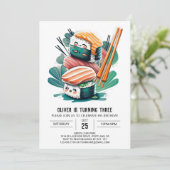 Schattige Sushi Adventure Kids Verjaardag Kaart (Staand voorkant)