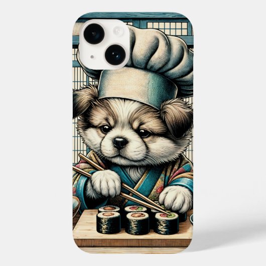 Schattige Sushi Chef Puppy Case-Mate iPhone Case (Achterkant)