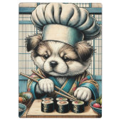 Schattige Sushi Chef Puppy Klembord (Achterkant)