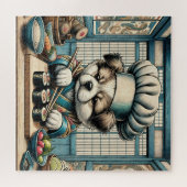 Schattige Sushi Chef Puppy Legpuzzel (Horizontaal)