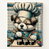 Schattige Sushi Chef Puppy Notitieboek (Achterkant)