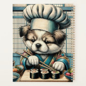 Schattige Sushi Chef Puppy Planner (Achterkant)
