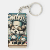 Schattige Sushi Chef Puppy Sleutelhanger (achterkant)