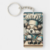 Schattige Sushi Chef Puppy Sleutelhanger (Voorkant)