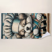 Schattige Sushi Chef Puppy Strandlaken (Voorkant)