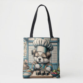 Schattige Sushi Chef Puppy Tote Bag