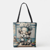 Schattige Sushi Chef Puppy Tote Bag (Achterkant)